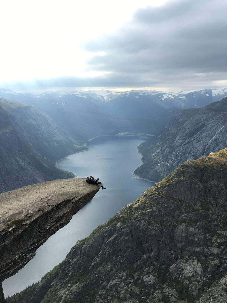 Trolltunga rock over a fjord