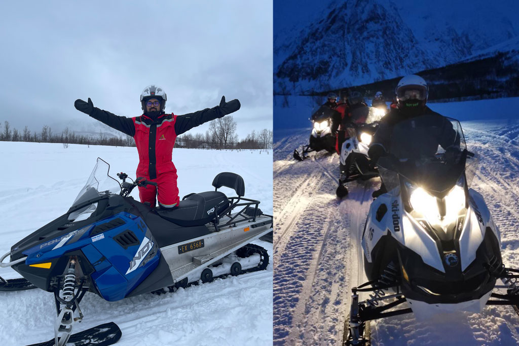 Snowmobile adventure in the Arctic