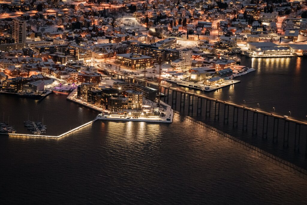 Tromsø city lights at night